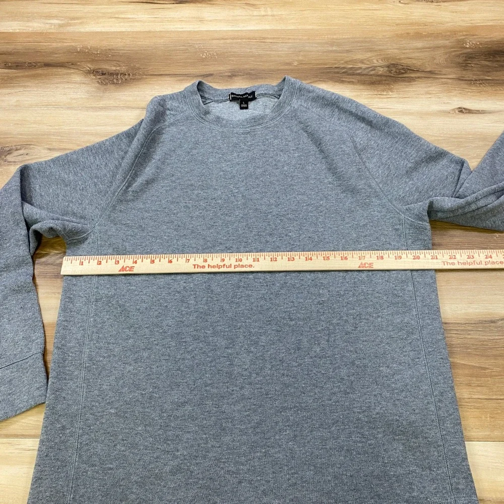 Banana Republic Sweatshirt Mens L Minimalist Cotton Blend Raglan Grey Classic